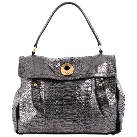 ysl muse cream reptile python bag with suede lining|YSL White Python Muse .